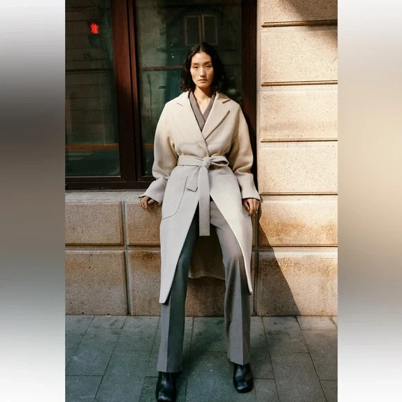 ZARA BELTED WRAP COAT ZW COLLECTION - Picture 3 of 9